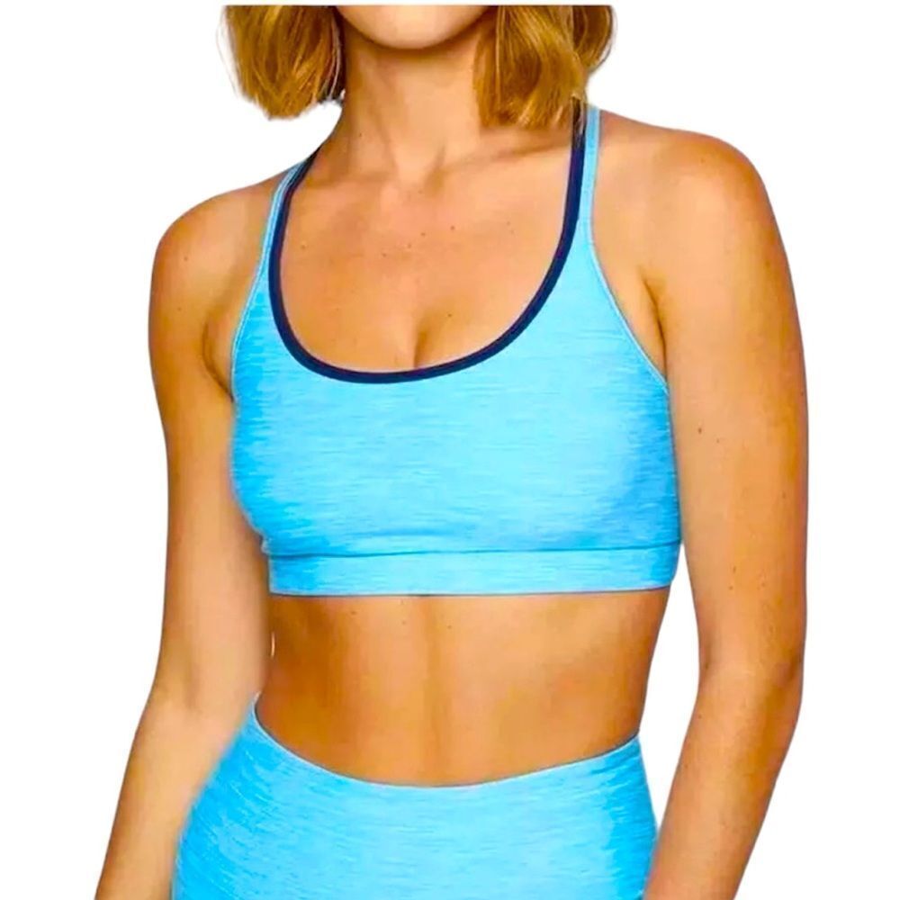 NWT Four Laps Vitality Sports Bra in River Blue Space Dye Size M
